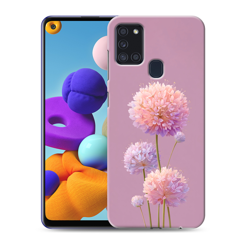 Силиконовый противоударный чехол на Samsung Galaxy A21s с принтом Цветы Силиконовый противоударный чехол на Samsung Galaxy A21s с принтом Цветы