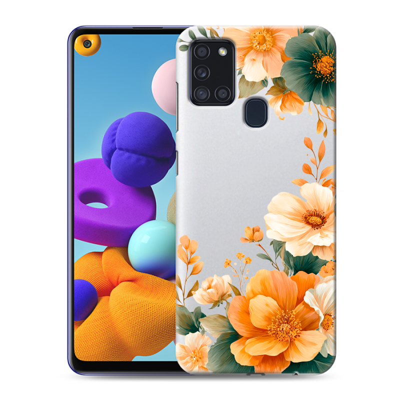 Пластиковый чехол на Samsung Galaxy A21s с принтом Цветы принт Пластиковый чехол на Samsung Galaxy A21s с принтом Цветы принт