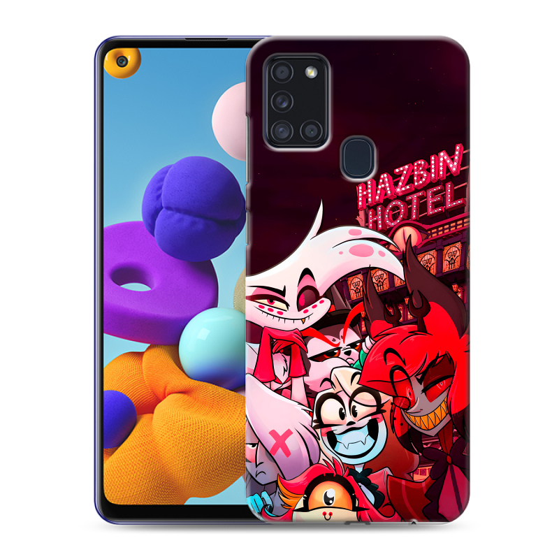 Силиконовый противоударный чехол на Samsung Galaxy A21s с принтом Hazbin Hotel Отель Хазбин Силиконовый противоударный чехол на Samsung Galaxy A21s с принтом Hazbin Hotel Отель Хазбин