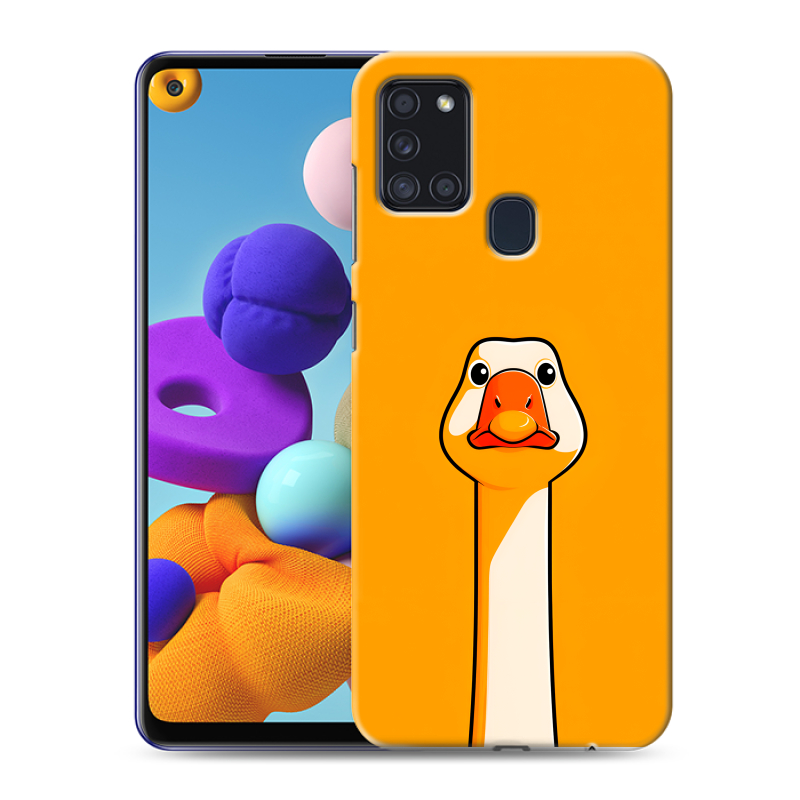 Пластиковый чехол на Samsung Galaxy A21s с принтом Смешная утка Пластиковый чехол на Samsung Galaxy A21s с принтом Смешная утка