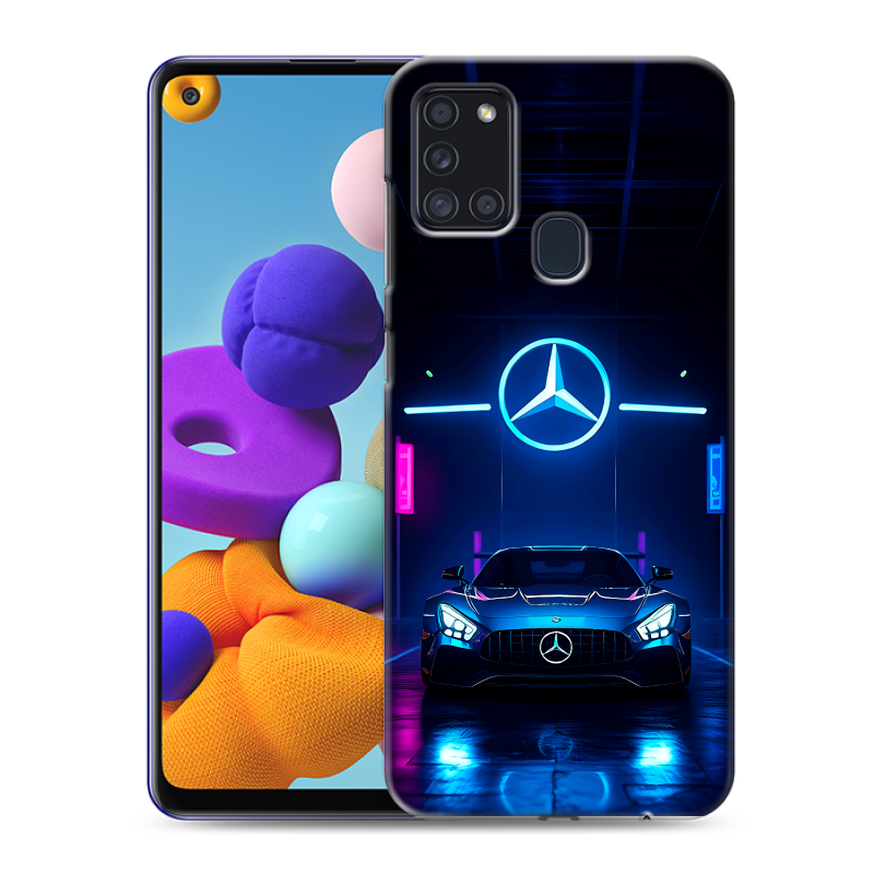 Силиконовый противоударный чехол на Samsung Galaxy A21s с принтом Mercedes Мерседес Силиконовый противоударный чехол на Samsung Galaxy A21s с принтом Mercedes Мерседес