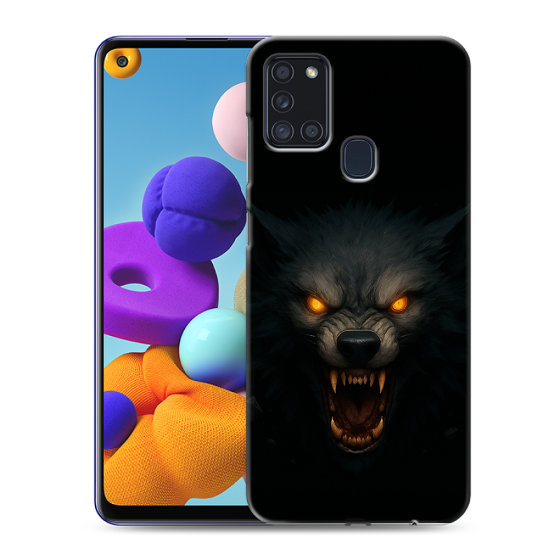 Пластиковый чехол на Samsung Galaxy A21s с принтом Волк Пластиковый чехол на Samsung Galaxy A21s с принтом Волк