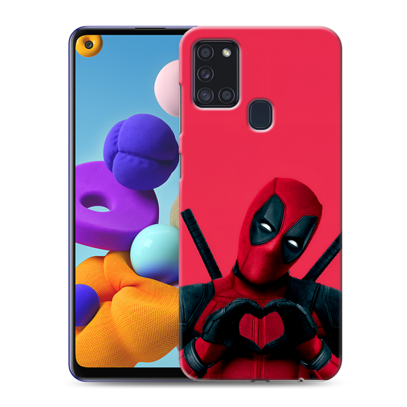 Силиконовый противоударный чехол на Samsung Galaxy A21s с принтом Дедпул Deadpool Силиконовый противоударный чехол на Samsung Galaxy A21s с принтом Дедпул Deadpool