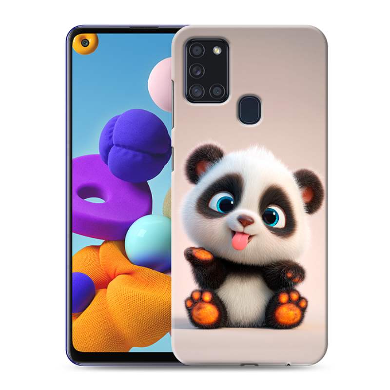 Пластиковый чехол на Samsung Galaxy A21s с принтом милая панда Пластиковый чехол на Samsung Galaxy A21s с принтом милая панда