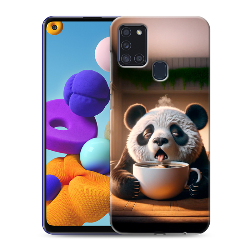 Пластиковый чехол на Samsung Galaxy A21s с принтом смешная панда Пластиковый чехол на Samsung Galaxy A21s с принтом смешная панда