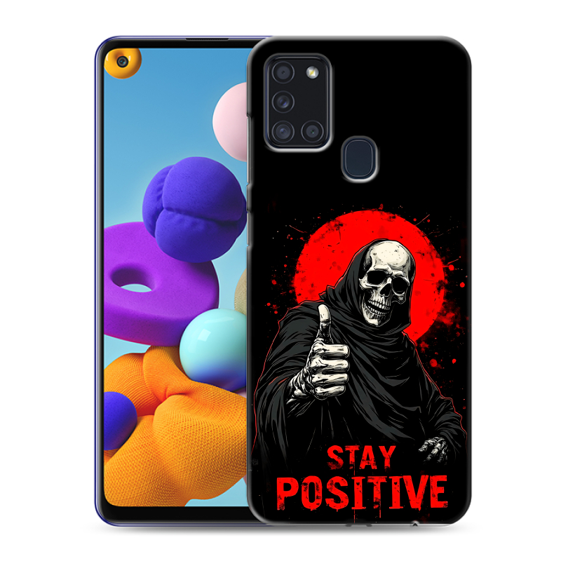 Пластиковый чехол на Samsung Galaxy A21s с принтом смешной скелет Пластиковый чехол на Samsung Galaxy A21s с принтом смешной скелет