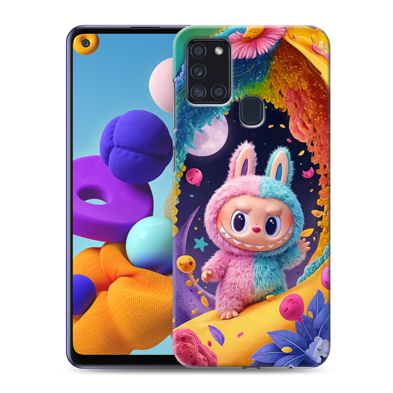 Пластиковый чехол на Samsung Galaxy A21s с принтом Labubu Лабубу Пластиковый чехол на Samsung Galaxy A21s с принтом Labubu Лабубу