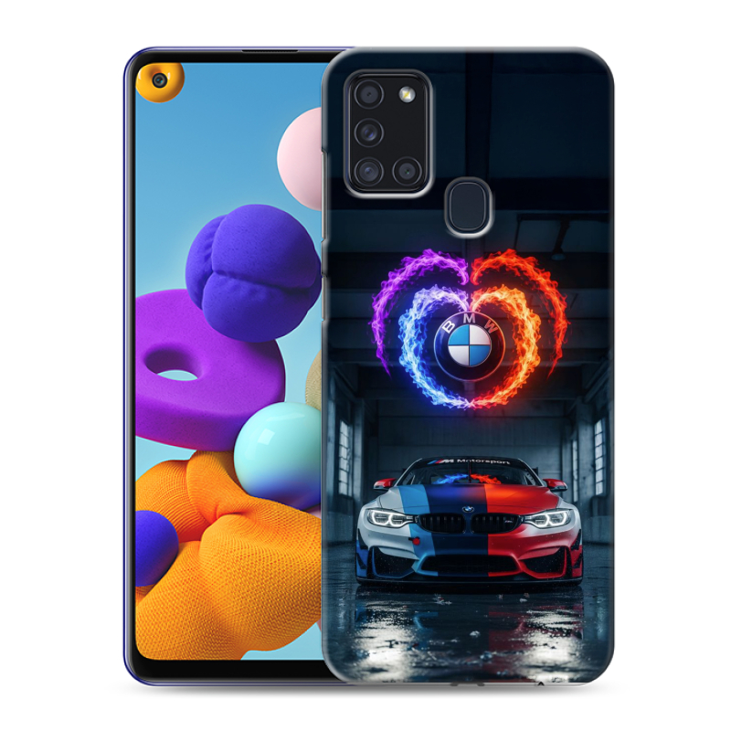 Силиконовый чехол на Samsung Galaxy A21s с принтом BMW БМВ Силиконовый чехол на Samsung Galaxy A21s с принтом BMW БМВ