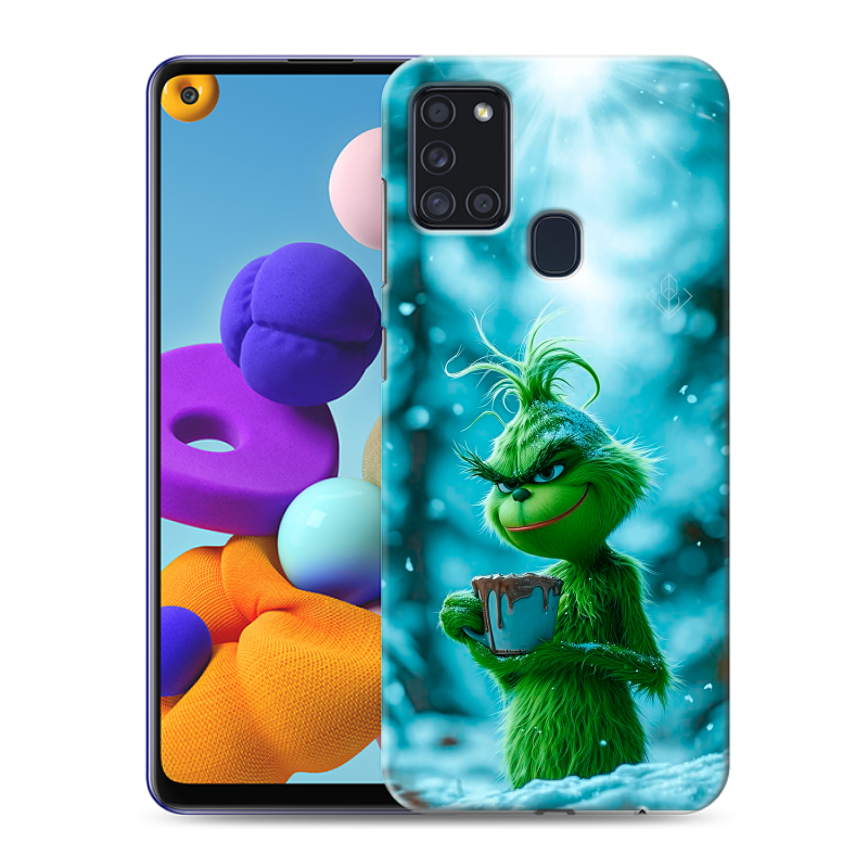 Силиконовый чехол на Samsung Galaxy A21s с принтом Новый год гринч Силиконовый чехол на Samsung Galaxy A21s с принтом Новый год гринч