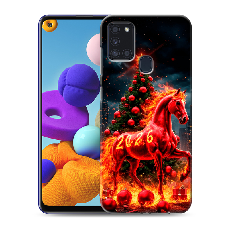 Пластиковый чехол на Samsung Galaxy A21s с принтом Новый год Пластиковый чехол на Samsung Galaxy A21s с принтом Новый год