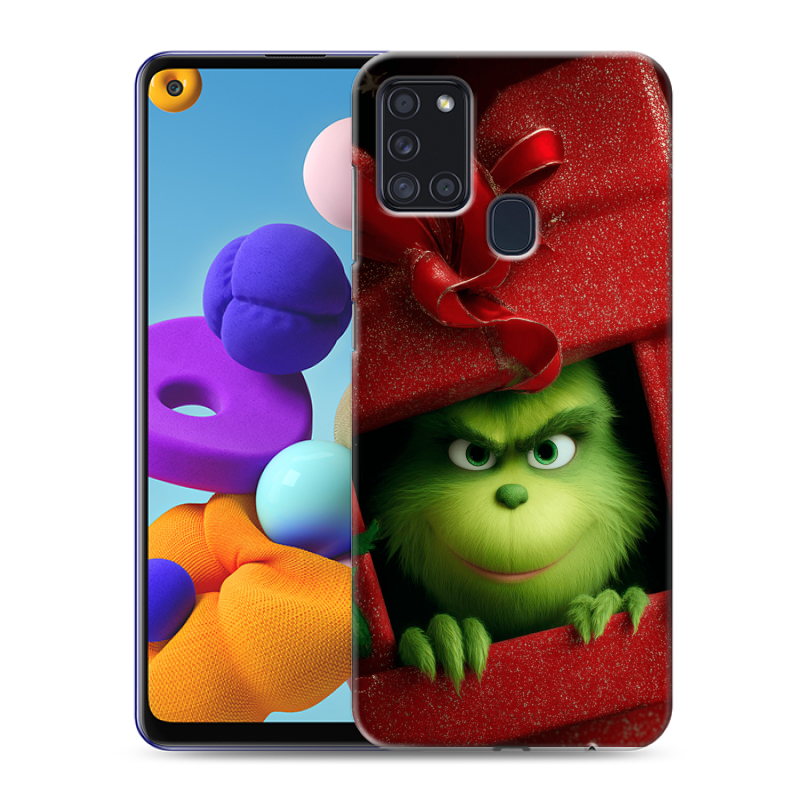 Силиконовый противоударный чехол на Samsung Galaxy A21s с принтом Новый год Силиконовый противоударный чехол на Samsung Galaxy A21s с принтом Новый год