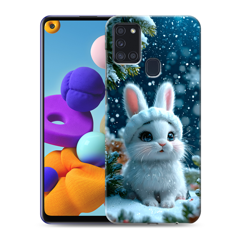 Силиконовый противоударный чехол на Samsung Galaxy A21s с принтом Новый год Силиконовый противоударный чехол на Samsung Galaxy A21s с принтом Новый год