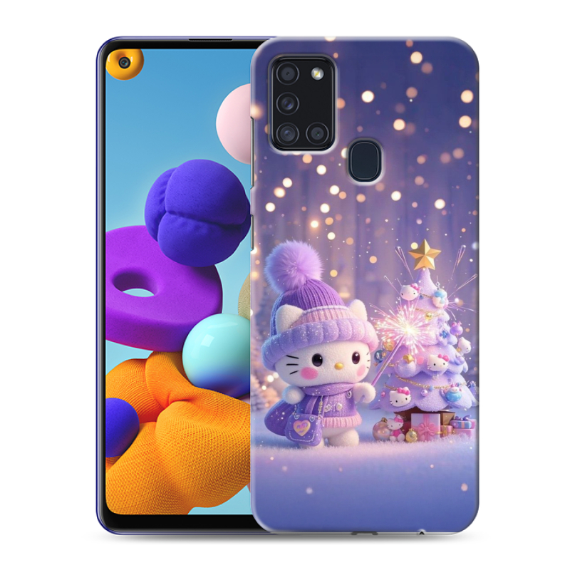 Силиконовый противоударный чехол на Samsung Galaxy A21s с принтом Новый год Силиконовый противоударный чехол на Samsung Galaxy A21s с принтом Новый год