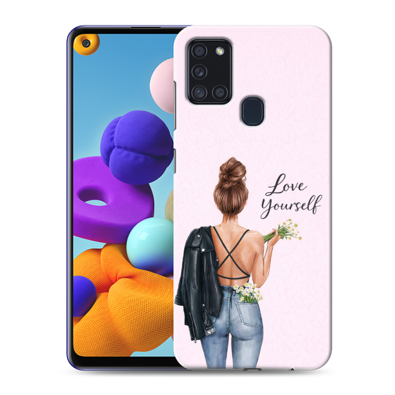 Пластиковый чехол на Samsung Galaxy A21s с принтом женский Пластиковый чехол на Samsung Galaxy A21s с принтом женский
