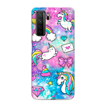 Силиконовый чехол на Huawei Honor 30S с принтом Единороги
