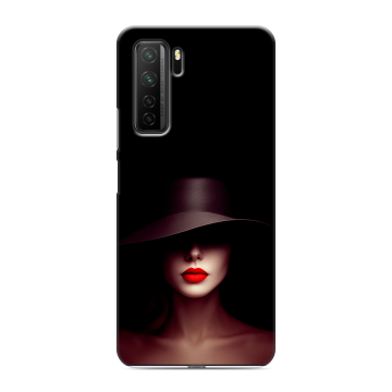 Силиконовый чехол на Huawei Honor 30S с принтом Девушка в шляпе