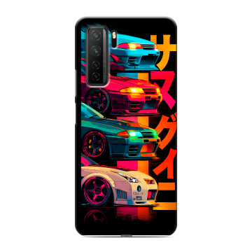 Силиконовый чехол на Huawei Honor 30S с принтом Гоночные машины