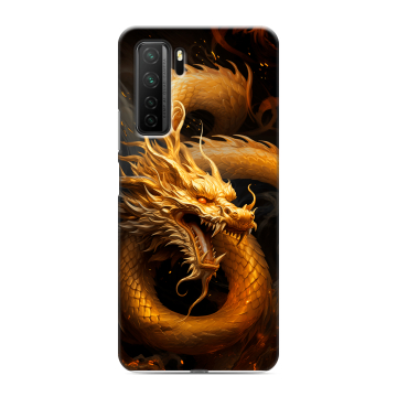 Силиконовый чехол на Huawei Honor 30S с принтом Золотой дракон
