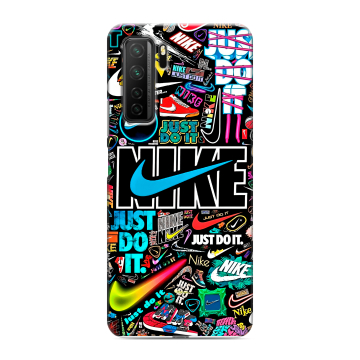 Силиконовый чехол на Huawei Honor 30S с принтом найк nike черный Силиконовый чехол на Huawei Honor 30S с принтом найк nike черный