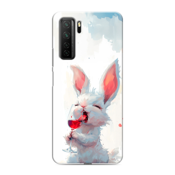 Силиконовый чехол на Huawei Honor 30S с принтом кролик зайчик Силиконовый чехол на Huawei Honor 30S с принтом кролик зайчик