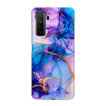 Силиконовый чехол на Huawei Honor 30S с принтом синий мрамор Силиконовый чехол на Huawei Honor 30S с принтом синий мрамор