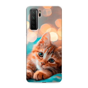Силиконовый чехол на Huawei Honor 30S с принтом котик Силиконовый чехол на Huawei Honor 30S с принтом котик