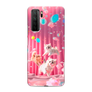 Силиконовый чехол на Huawei Honor 30S с принтом милые котики Силиконовый чехол на Huawei Honor 30S с принтом милые котики