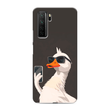 Силиконовый чехол на Huawei Honor 30S с принтом утка в очках Силиконовый чехол на Huawei Honor 30S с принтом утка в очках