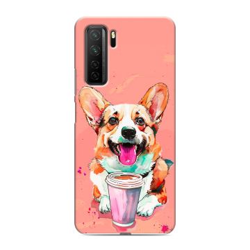 Силиконовый чехол на Huawei Honor 30S с принтом собака корги