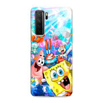 Силиконовый чехол на Huawei Honor 30S с принтом спанчбоб спанч боб