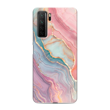 Силиконовый чехол на Huawei Honor 30S с принтом розовый мрамор