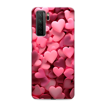 Силиконовый чехол на Huawei Honor 30S с принтом розовые сердечки