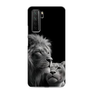 Силиконовый чехол на Huawei Honor 30S с принтом Лев кошки