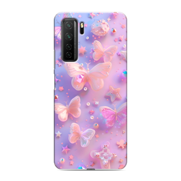 Силиконовый чехол на Huawei Honor 30S с принтом Бабочки Силиконовый чехол на Huawei Honor 30S с принтом Бабочки