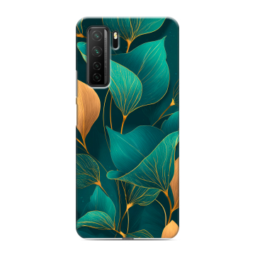 Силиконовый чехол на Huawei Honor 30S с принтом Листья и золото Силиконовый чехол на Huawei Honor 30S с принтом Листья и золото