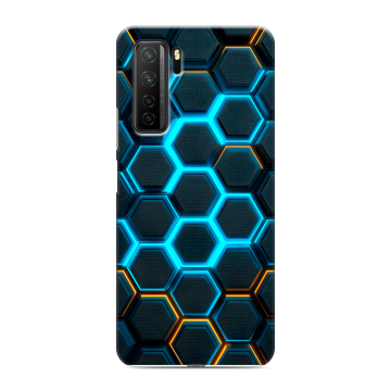Силиконовый чехол на Huawei Honor 30S с принтом Неоновые соты Силиконовый чехол на Huawei Honor 30S с принтом Неоновые соты