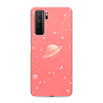 Силиконовый чехол на Huawei Honor 30S с принтом Розовый космос Силиконовый чехол на Huawei Honor 30S с принтом Розовый космос