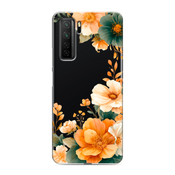 Силиконовый чехол на Huawei Honor 30S с принтом Цветы принт Силиконовый чехол на Huawei Honor 30S с принтом Цветы принт