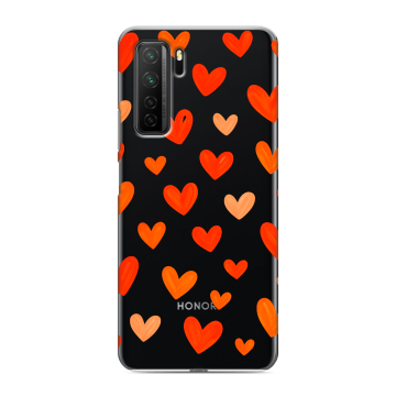 Силиконовый чехол на Huawei Honor 30S с принтом Сердечки Силиконовый чехол на Huawei Honor 30S с принтом Сердечки