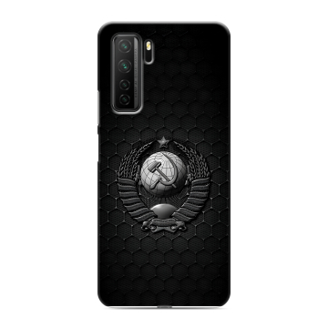 Силиконовый чехол на Huawei Honor 30S с принтом Герб Флаг СССР