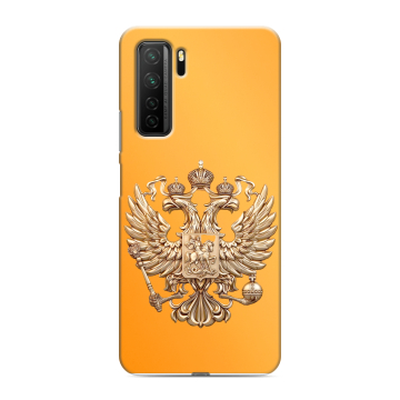 Силиконовый чехол на Huawei Honor 30S с принтом Герб Флаг России