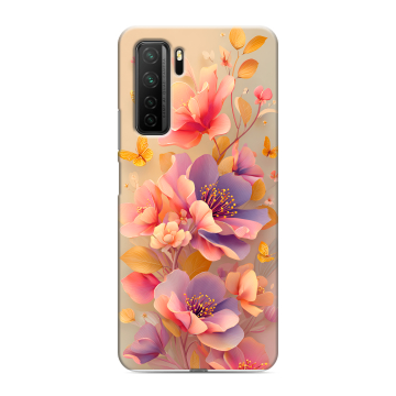 Силиконовый чехол на Huawei Honor 30S с принтом Цветы и бабочки