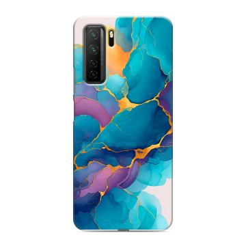 Силиконовый чехол на Huawei Honor 30S с принтом Мрамор блестки