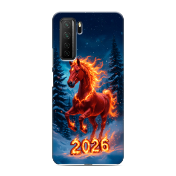 Силиконовый чехол на Huawei Honor 30S с принтом Новый год коня