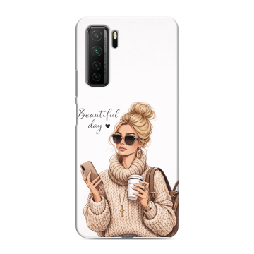 Силиконовый чехол на Huawei Honor 30S с принтом женский