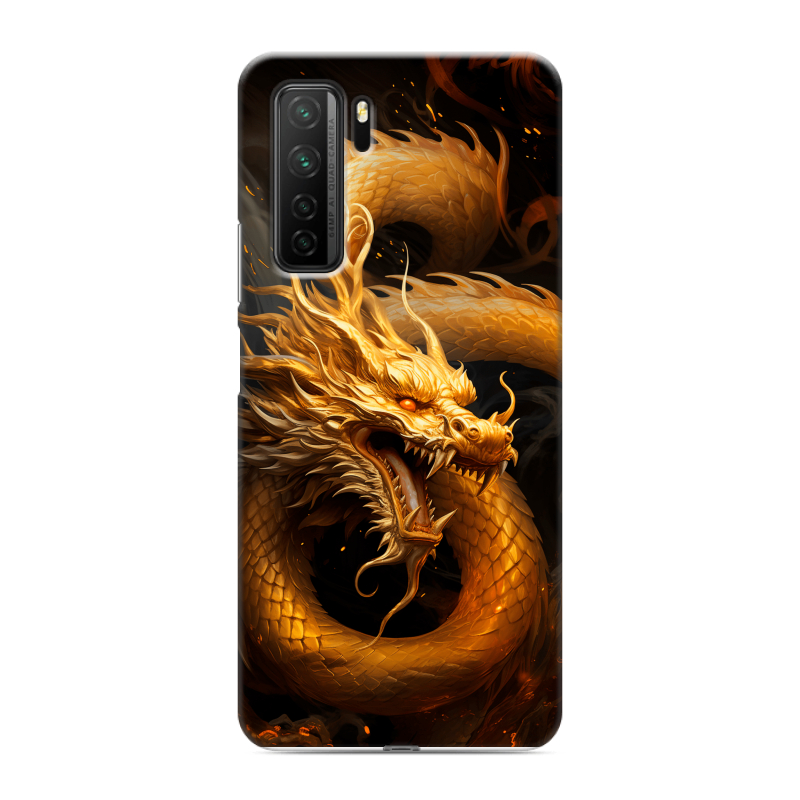 Силиконовый чехол на Huawei Honor 30S с принтом Золотой дракон Силиконовый чехол на Huawei Honor 30S с принтом Золотой дракон
