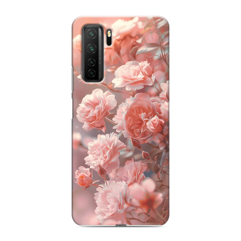 Силиконовый чехол на Huawei Honor 30S с принтом Розовые розы Силиконовый чехол на Huawei Honor 30S с принтом Розовые розы