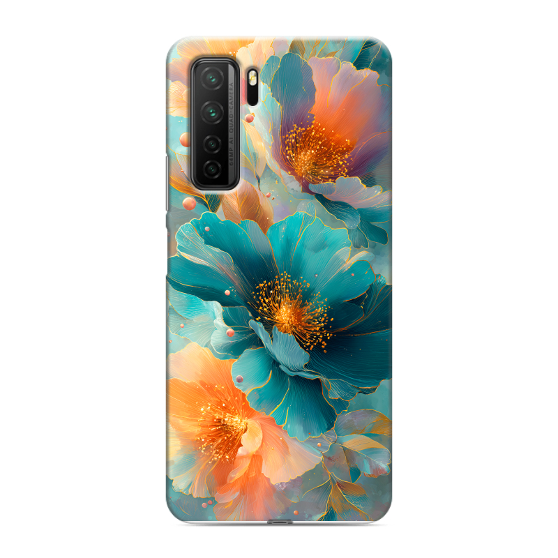Силиконовый противоударный чехол на Huawei Honor 30S с принтом Цветы Силиконовый противоударный чехол на Huawei Honor 30S с принтом Цветы