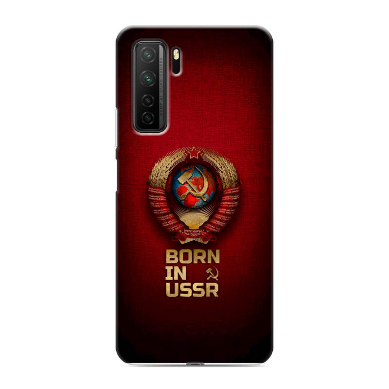 Силиконовый противоударный чехол на Huawei Honor 30S с принтом Флаг Герб СССР Силиконовый противоударный чехол на Huawei Honor 30S с принтом Флаг Герб СССР