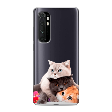 Силиконовый чехол на Xiaomi Mi Note 10 Lite с принтом Кошки Силиконовый чехол на Xiaomi Mi Note 10 Lite с принтом Кошки